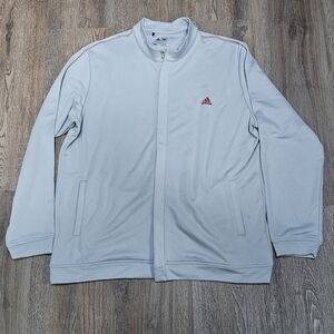 Adidas Full Zip Lightweight Jacket Ultra Chrome Mens Sz XL Gray/Red sweatshirt